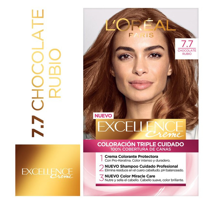 Excellence colágeno coloración para el cabello n 7.7