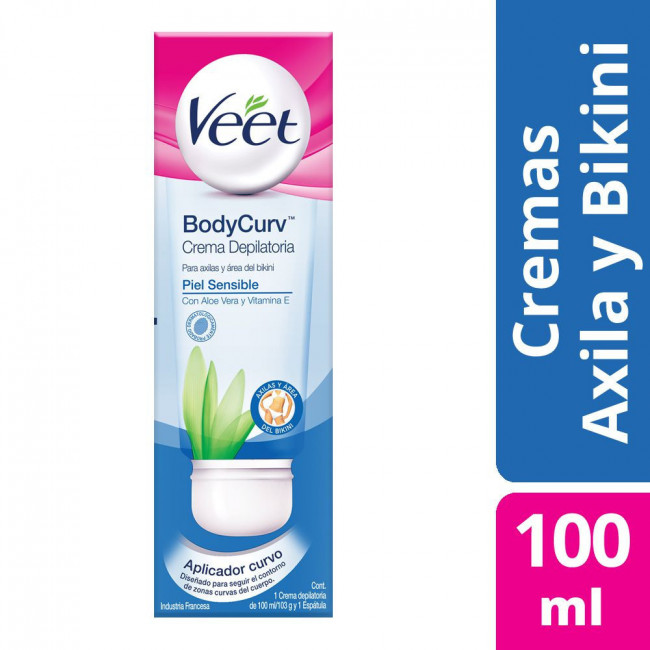 Veet crema depilatoria bozo, cavado y axila x 100 grs.