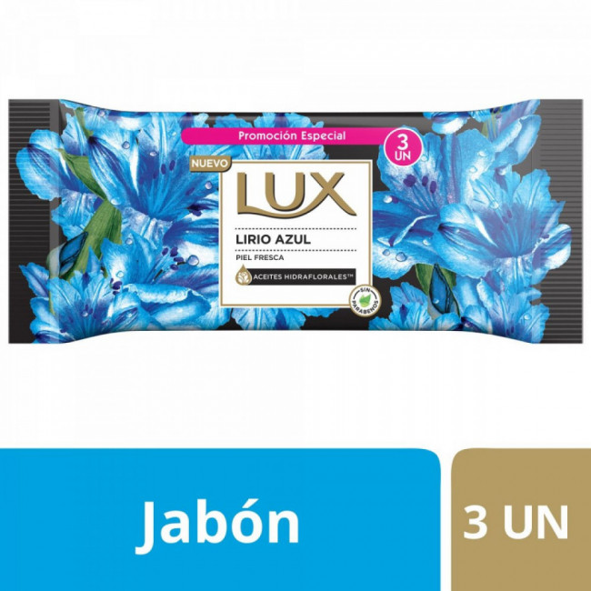 Lux jabón lirio azul x 3 unidades de 125 grs.