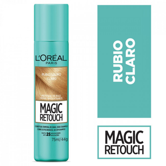 Loreal magic retouch rubio claro, spray retocador temporal del crecimiento de tus raíces en solo...