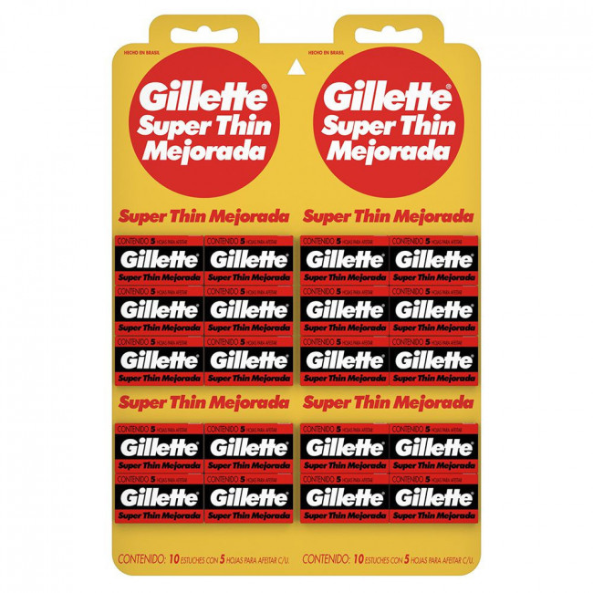 Gillette super thin filo repuesto x 5 unidades.