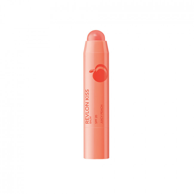 Revlon bálsamo labial hidratante a base de aceites frutales naturales con factor 20 y color durazno.