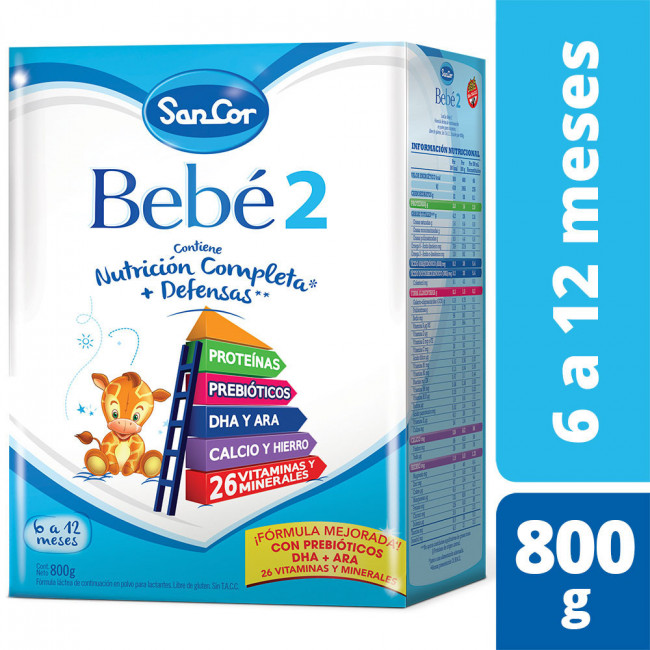 Sancor bebe 2 nut. comp x 800 grs.