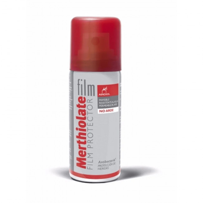 Merthiolate film aerosol, protector de heridas, antibacterial, barrera protectora, previene...