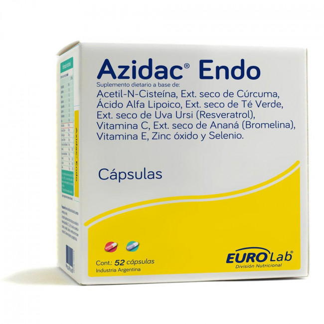 Azidac endo x 32 cápsulas, ayuda a disminuir el dolor y la inflamación en endometriosis.