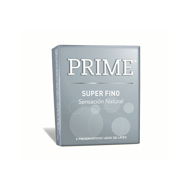 Prime preservativo gris super fino x 3 unidades.