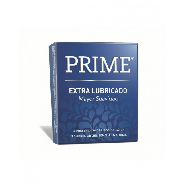 Prime preservativos pre extra lubricado x 3 unidades.