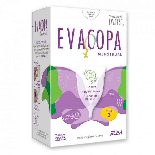 Evacopa protección femenina copa menstrual talle 3