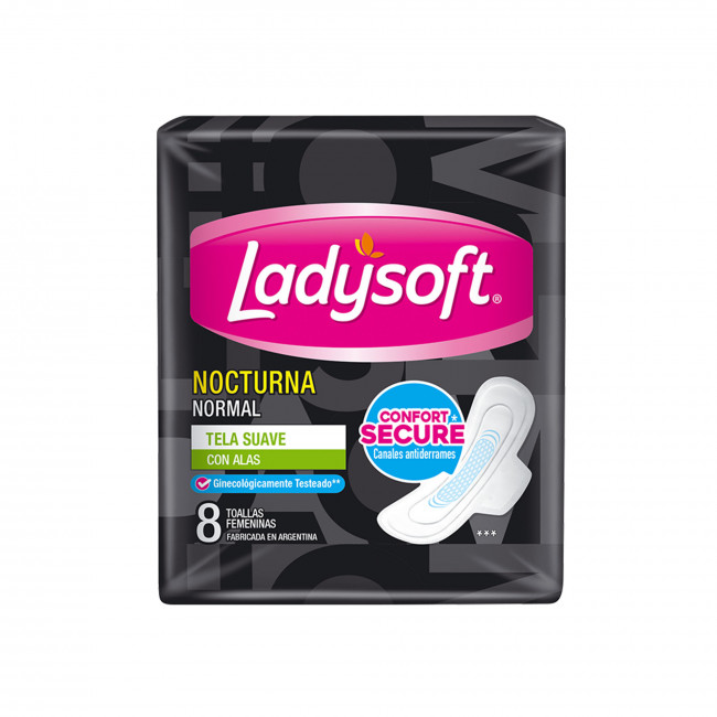 Ladysoft protección femenina toallitas normal nocturna x 8 unidades.