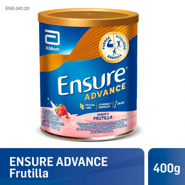 Ensure advance frutilla polvo x400grs.