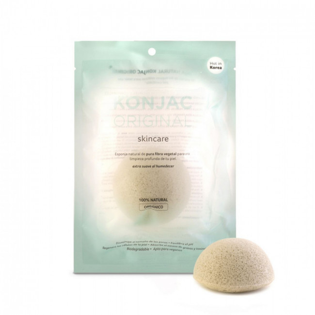 Konjac esponja facial verde francés.