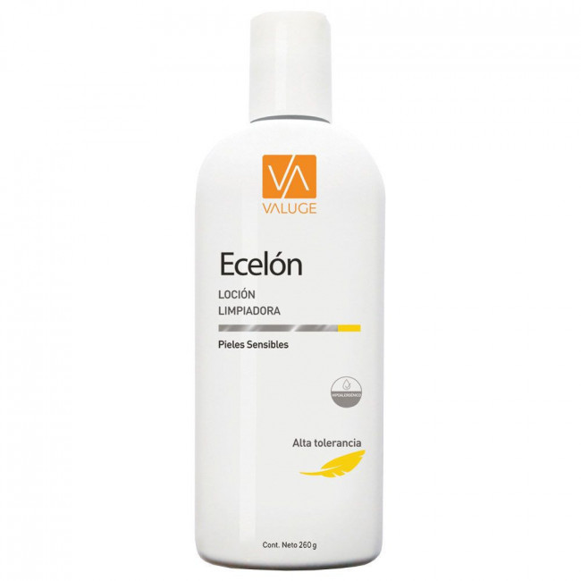 Valuge ecelon loción de limpieza facial textura liviana para piel sensible x 260 ml.
