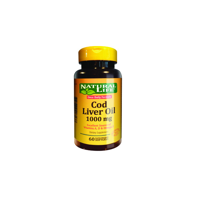 Natural life cod liver oil capsulas x 60ml.