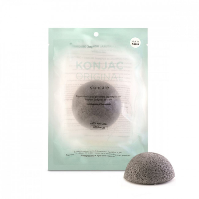 Konjac esponja facial ceniza bambo