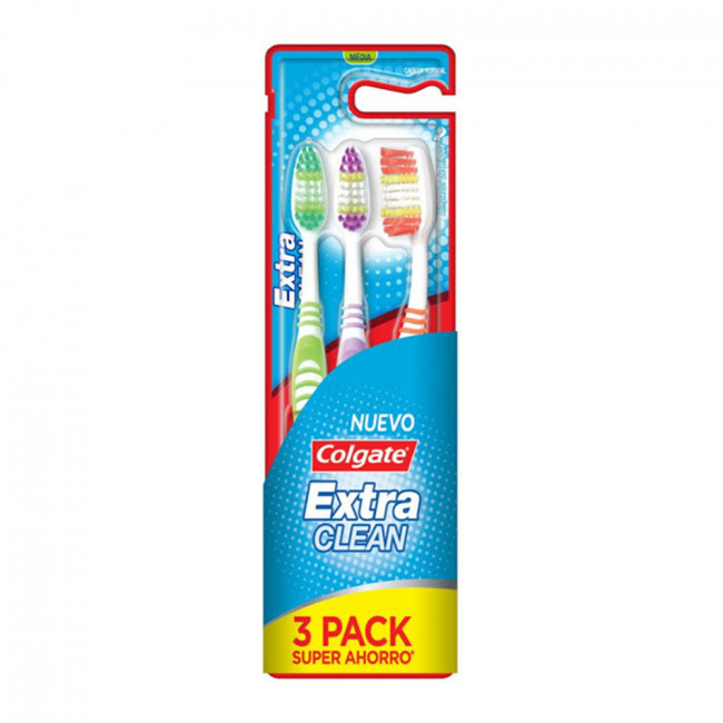 Colgate cepillo dental extra clean x 3