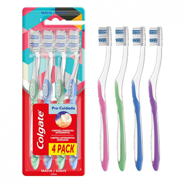 Colgate cepillo dental procuidado suave x 4