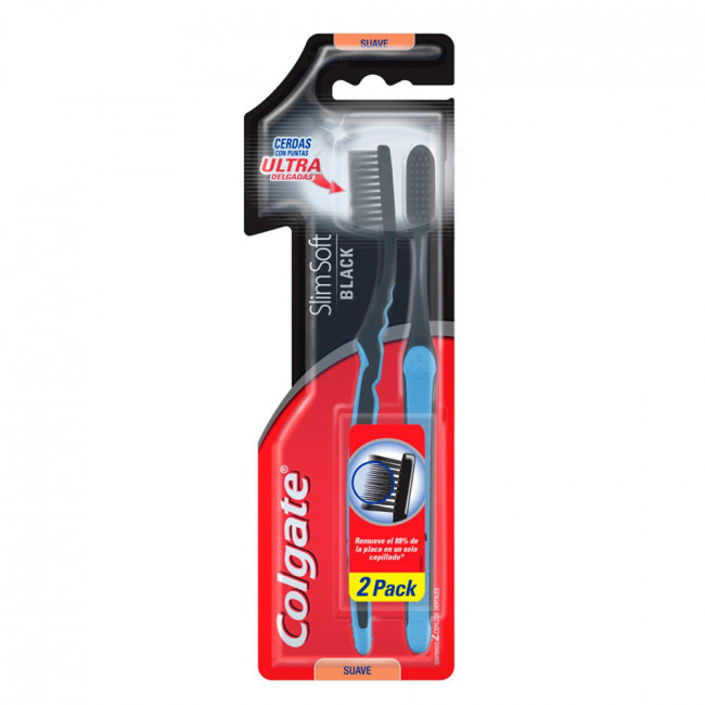 Colgate cepilo dental slimsoft black 2 x 1