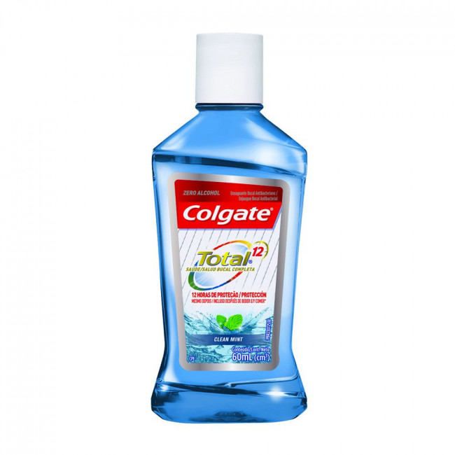 Colgate enjuague bucal total 12 clean mint x 60 ml.