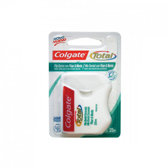 Colgate total hilo dental fluor&menta x 25 mts.