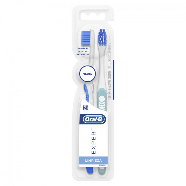 Oral b cepillo dental expert medio x 2 unidades.