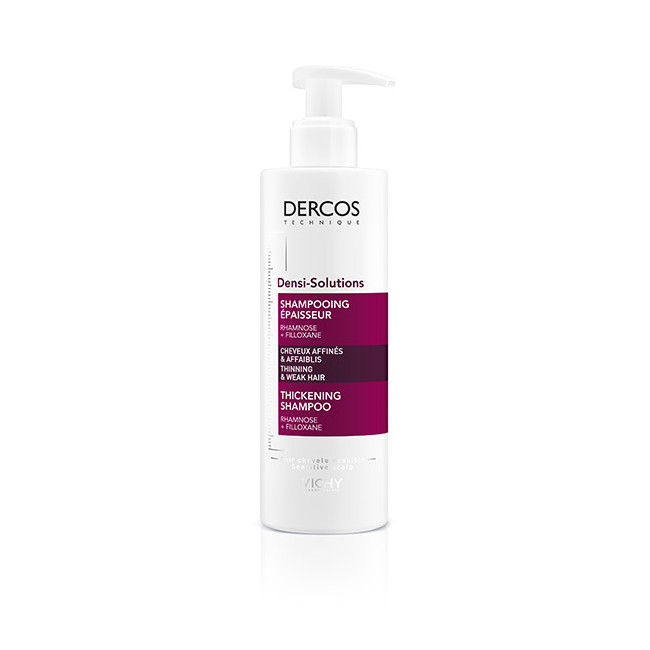 Dercos densi-solutions shampoo reconstituyente de la masa capilar x 250 ml.