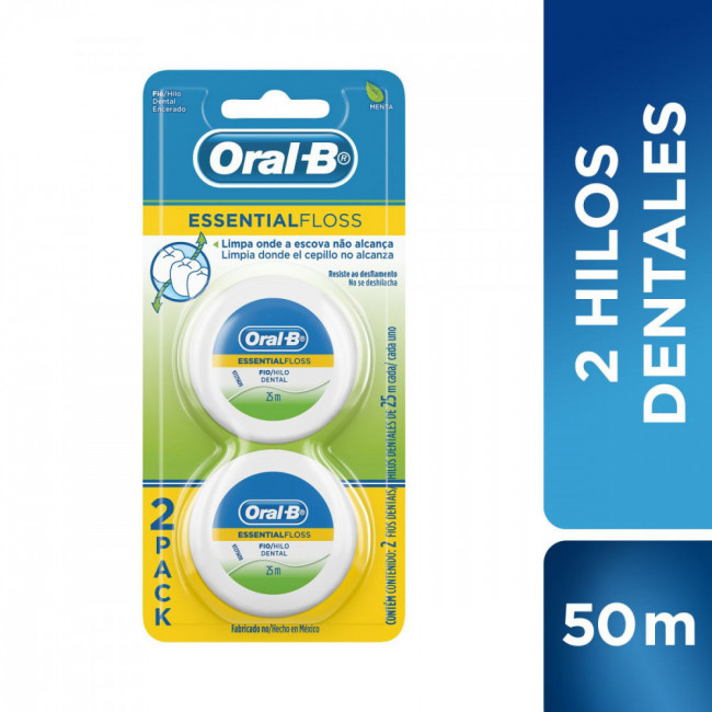 Oral b hilo dental essential flos menta 2 x 25 mts.