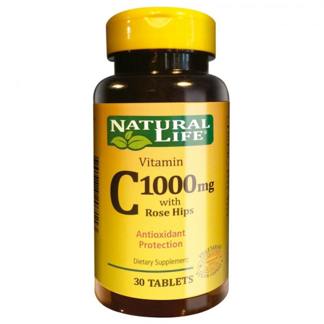 Vitamina c natural life 1000 mg x 30 cápsulas.
