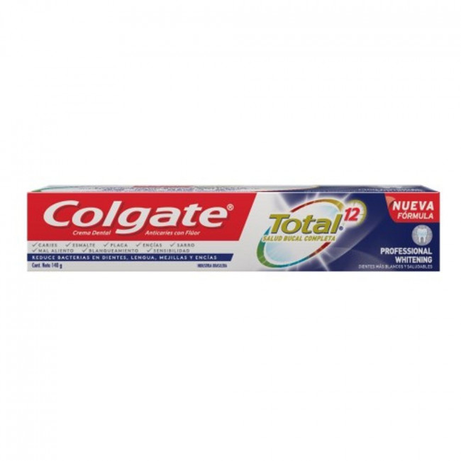 Colgate pasta dental total 12 gel blanqueador x 140 grs.