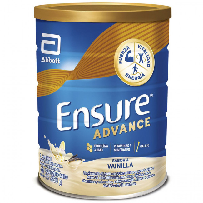 Ensure advance suplemento nutricional en polvo sabor a vainilla x 850 grs.