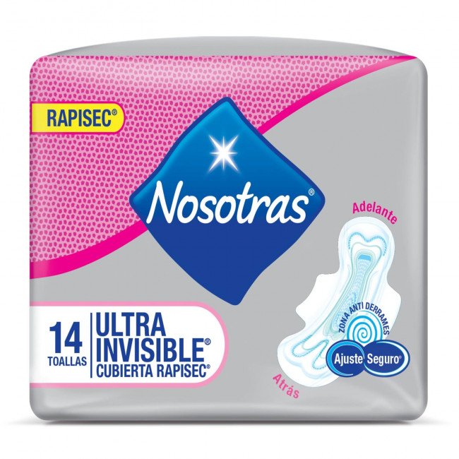 Nosotras protección femenina toallitas ultra finas x 14 unidades.