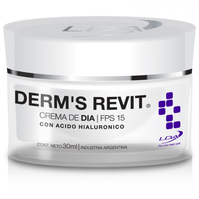 Lda derm´s revit crema antiedad de día con ácido hialurónico y factor de protección 15 x 30 ml.