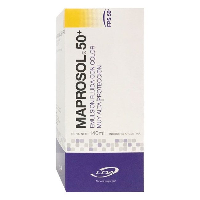 Maprosol protector solar factor 50, emulsión fluida con color x 140 ml.