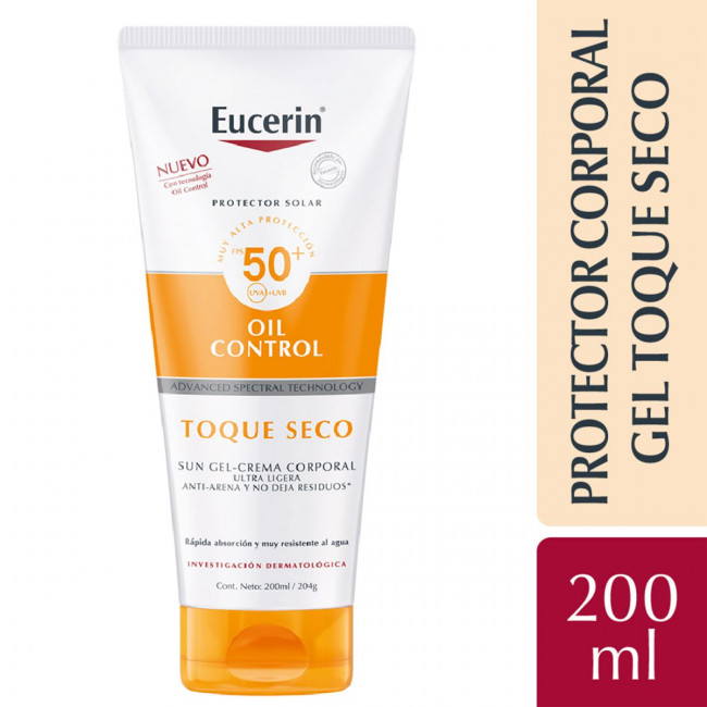 Eucerin protector solar factor 50 corporal gel crema toque seco adecuado para piel mixta a grasa...