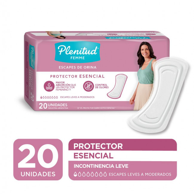 Plenitud femme toallitas femeninas protección esencial x 20 unidades.