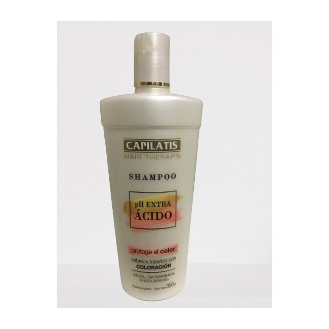 Capilatis shampoo ph extra ácido, protege el color del pelo x 350 ml.