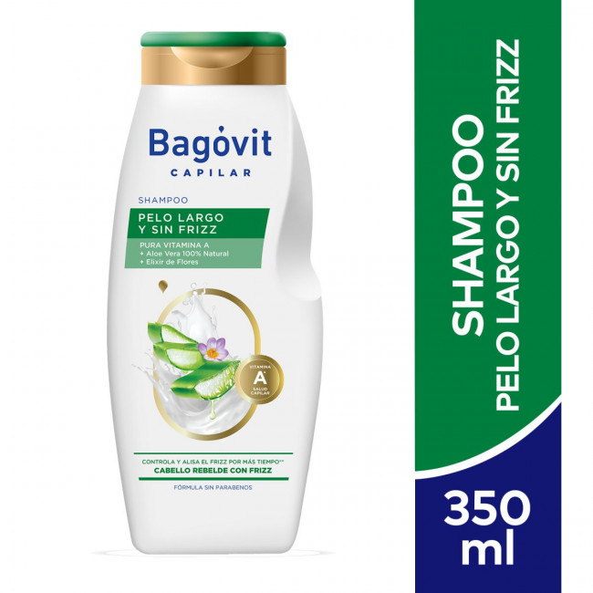 Bagovit a shampoo pelo largo y sin frizz x 350 ml.