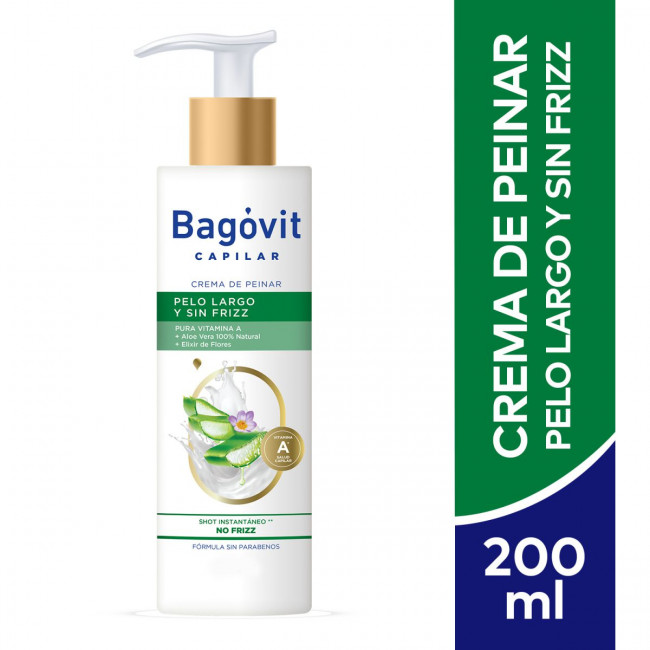 Bagovit a crema de peinar pelo largo y sin frizz x 300 ml.
