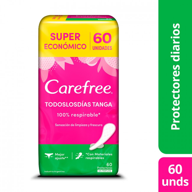 Carefree tanga protección femenina todos los dias x 60 unidades.