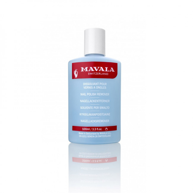 Mavala quitaesmalte con acetona, recomendado para todo tipo de uñas, a excepción de uñas frágiles...