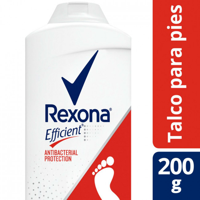 Rexona efficient talco antibacterial para pies x 200 grs.