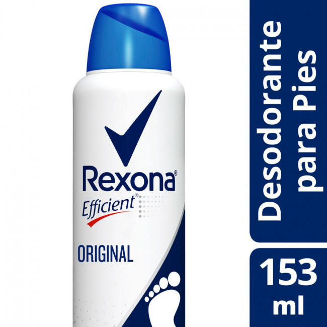 Rexona efficient original desodorante en aerosol para pies x 150 ml.