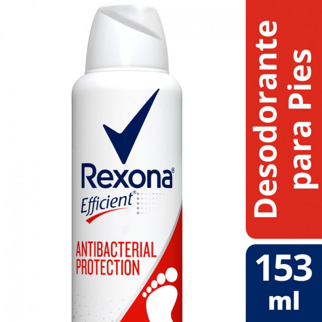 Rexona efficient desodorante antibacterial en aerosol para pies x 88 grs.