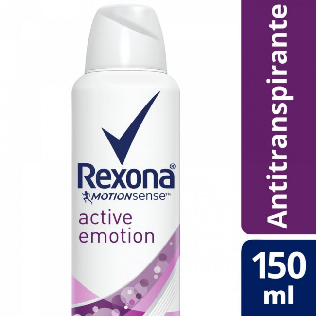 Rexona active emotion desodorante mujer antitranspirante en aerosol x 150 ml.