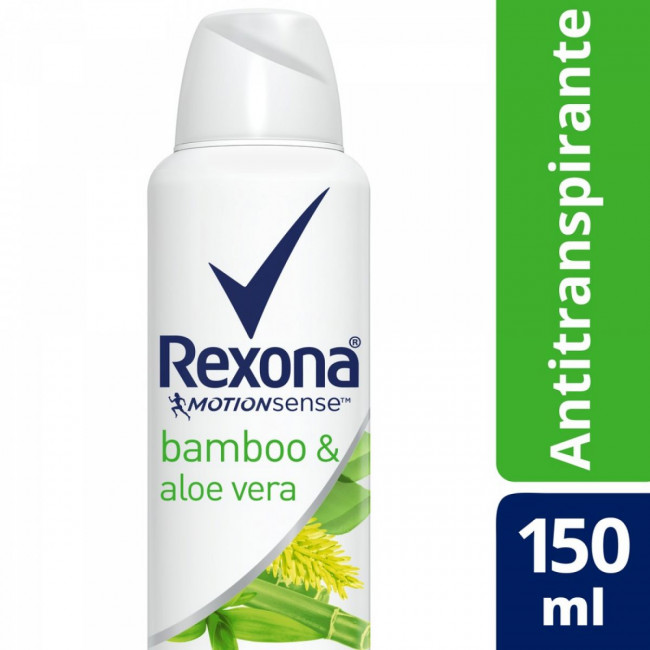 Rexona bamboo y aloe vera desodorante mujer antitranspirante en aerosol x 150 ml.