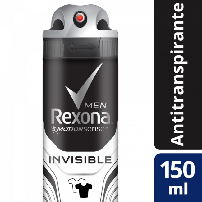 Rexona desodorante hombre antitranspirante en aerosol invisible x 150 ml.