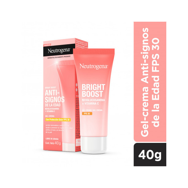 Neutrogena bright boost gel crema facial antiedad con factor 30 x 40 grs.