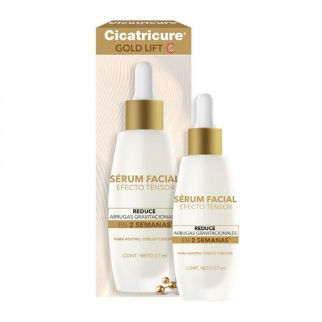 Cicatricure gold lift serum facial antiedad efecto tensor para rostro, cuello y escote x 30 ml.