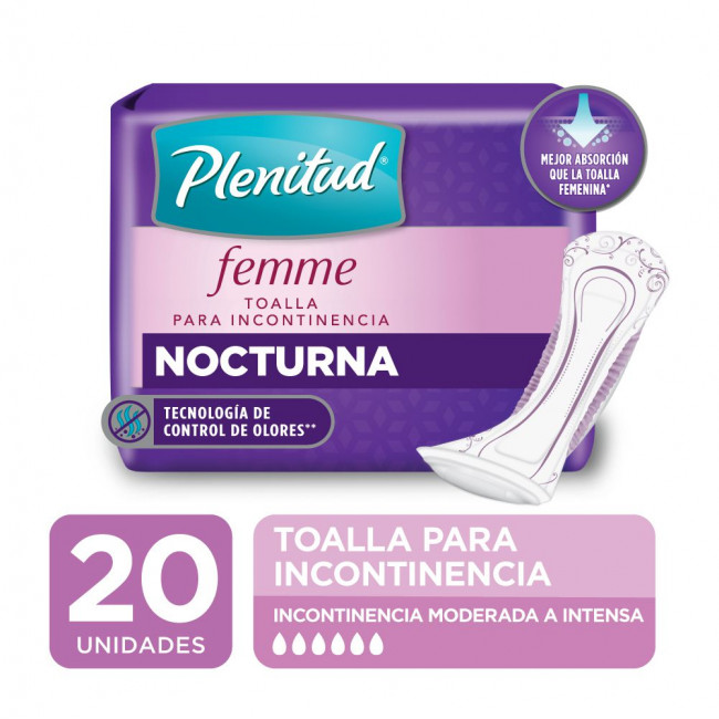 Plenitud toalla femme nocturna sin alas x 20 unidades.