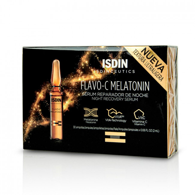 Isdinceuticals flavo-c melatonin, serum reparador de noche en ampollas x30