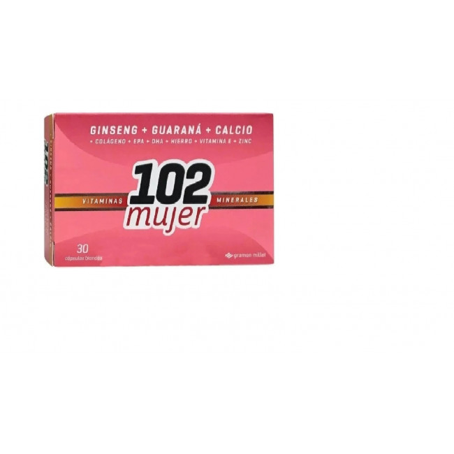 102 mujer, suplemento vitamínico formulado para la mujer moderna x 30 cápsulas.